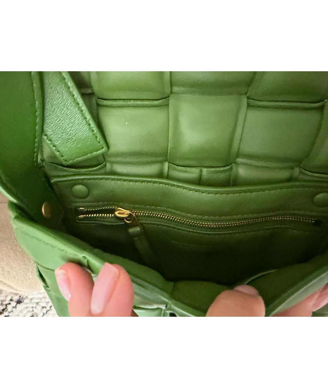 BOTTEGA VENETA Зеленая кожаная сумка через плечо, фото 4