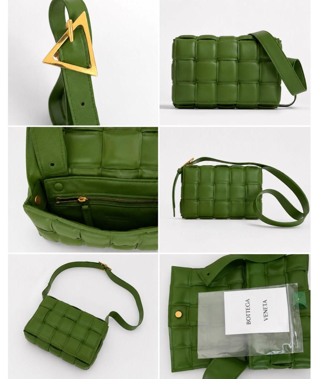 BOTTEGA VENETA Зеленая кожаная сумка через плечо, фото 5
