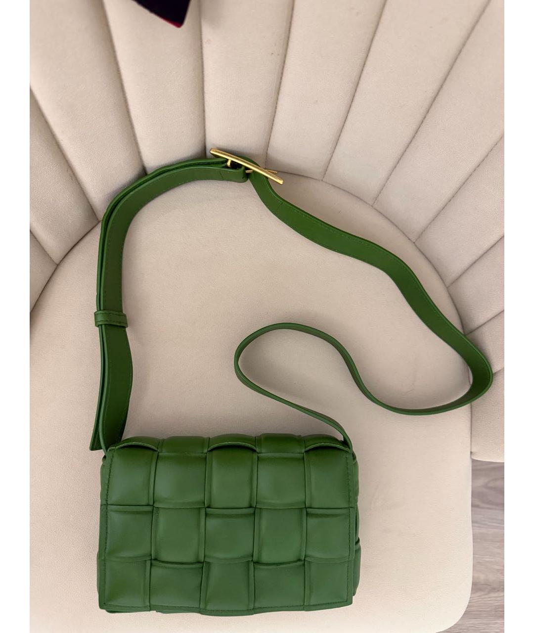 BOTTEGA VENETA Зеленая кожаная сумка через плечо, фото 2