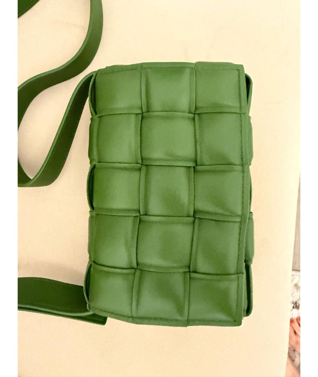 BOTTEGA VENETA Зеленая кожаная сумка через плечо, фото 3