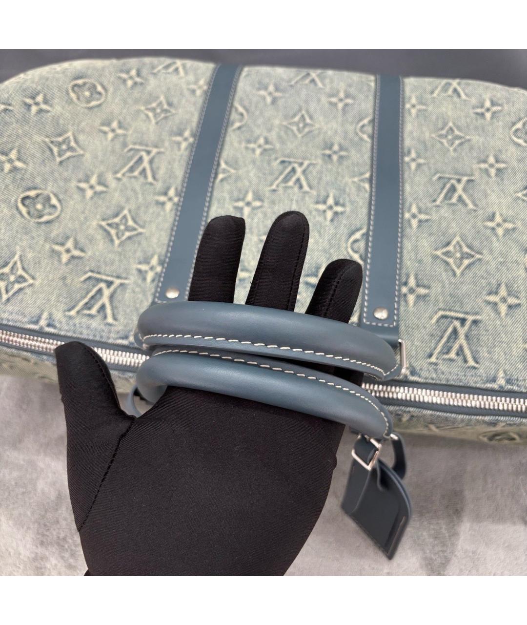 LOUIS VUITTON Синяя деним сумка тоут, фото 7