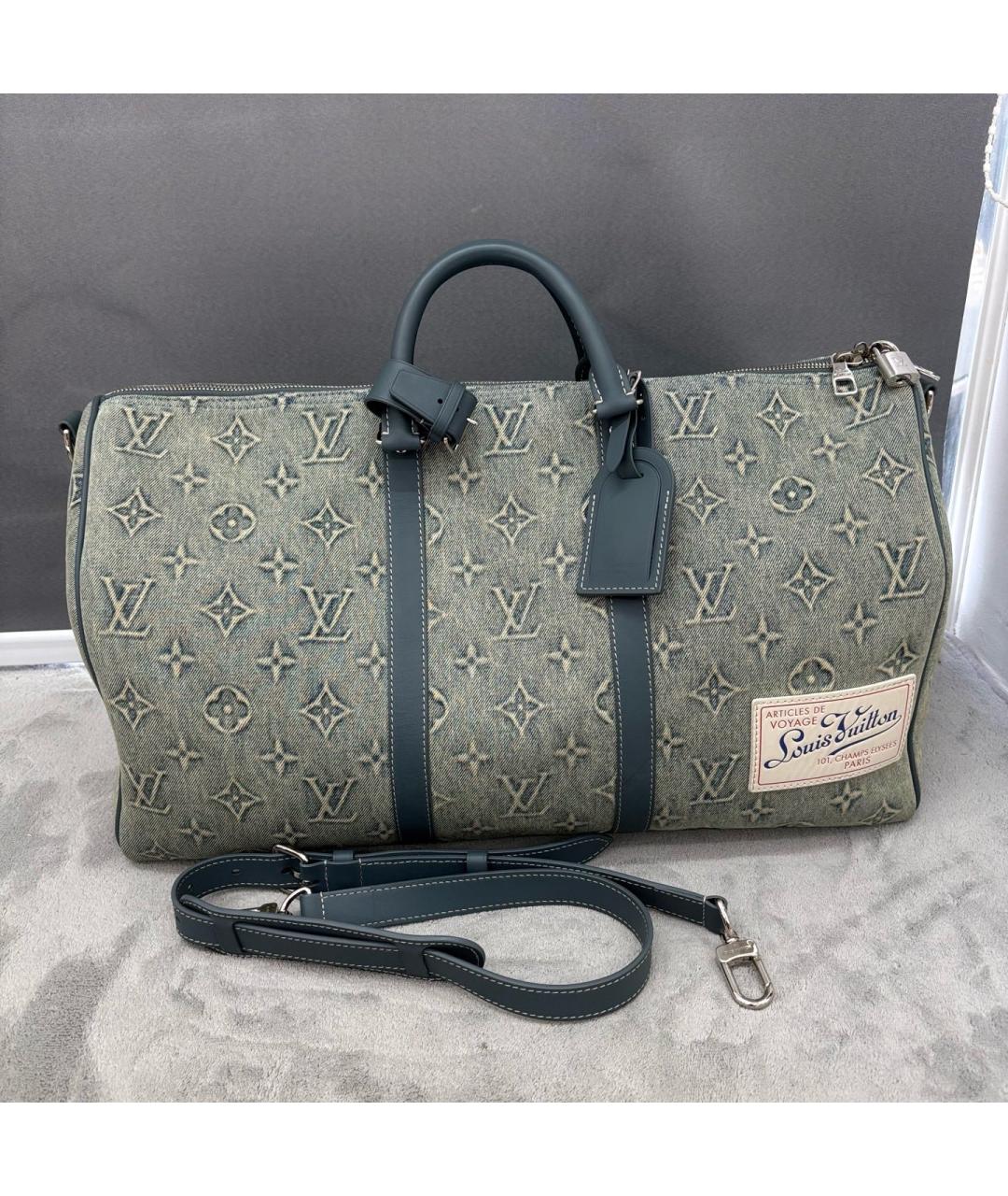 LOUIS VUITTON Синяя деним сумка тоут, фото 9