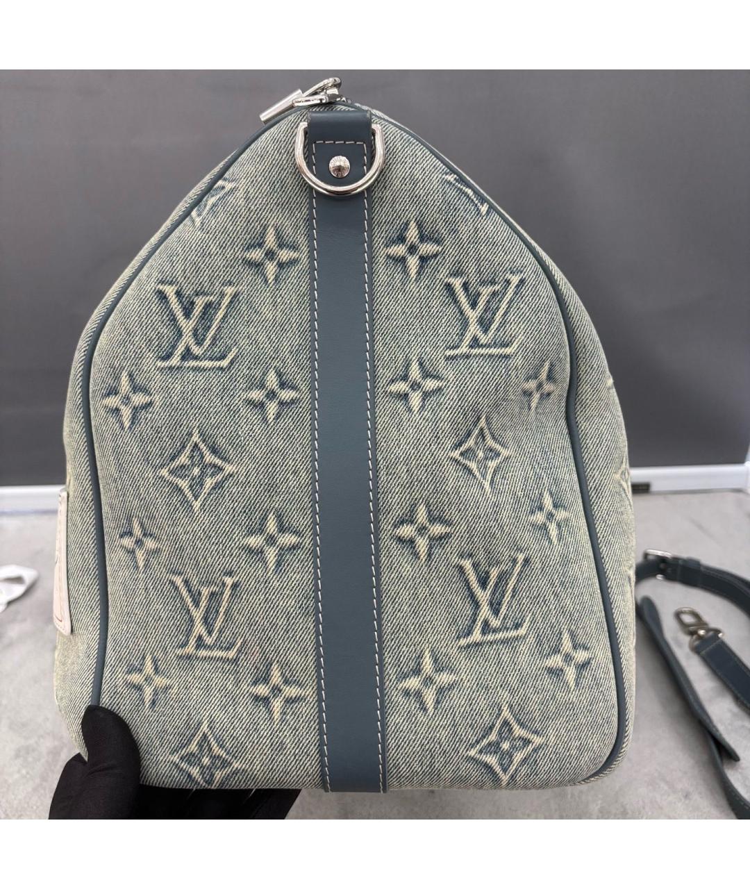 LOUIS VUITTON Синяя деним сумка тоут, фото 4
