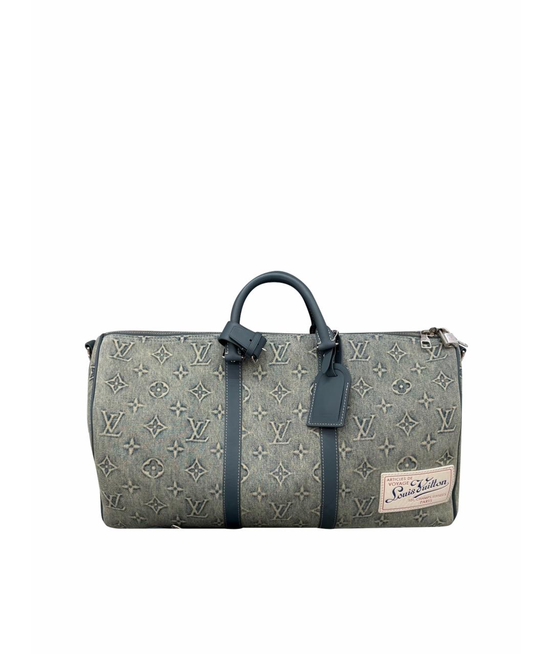 LOUIS VUITTON Синяя деним сумка тоут, фото 1
