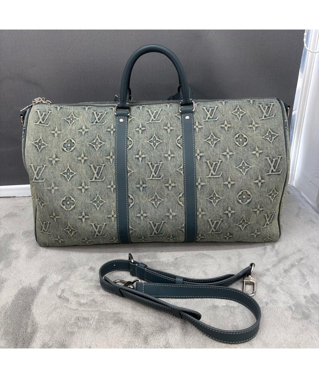 LOUIS VUITTON Синяя деним сумка тоут, фото 2