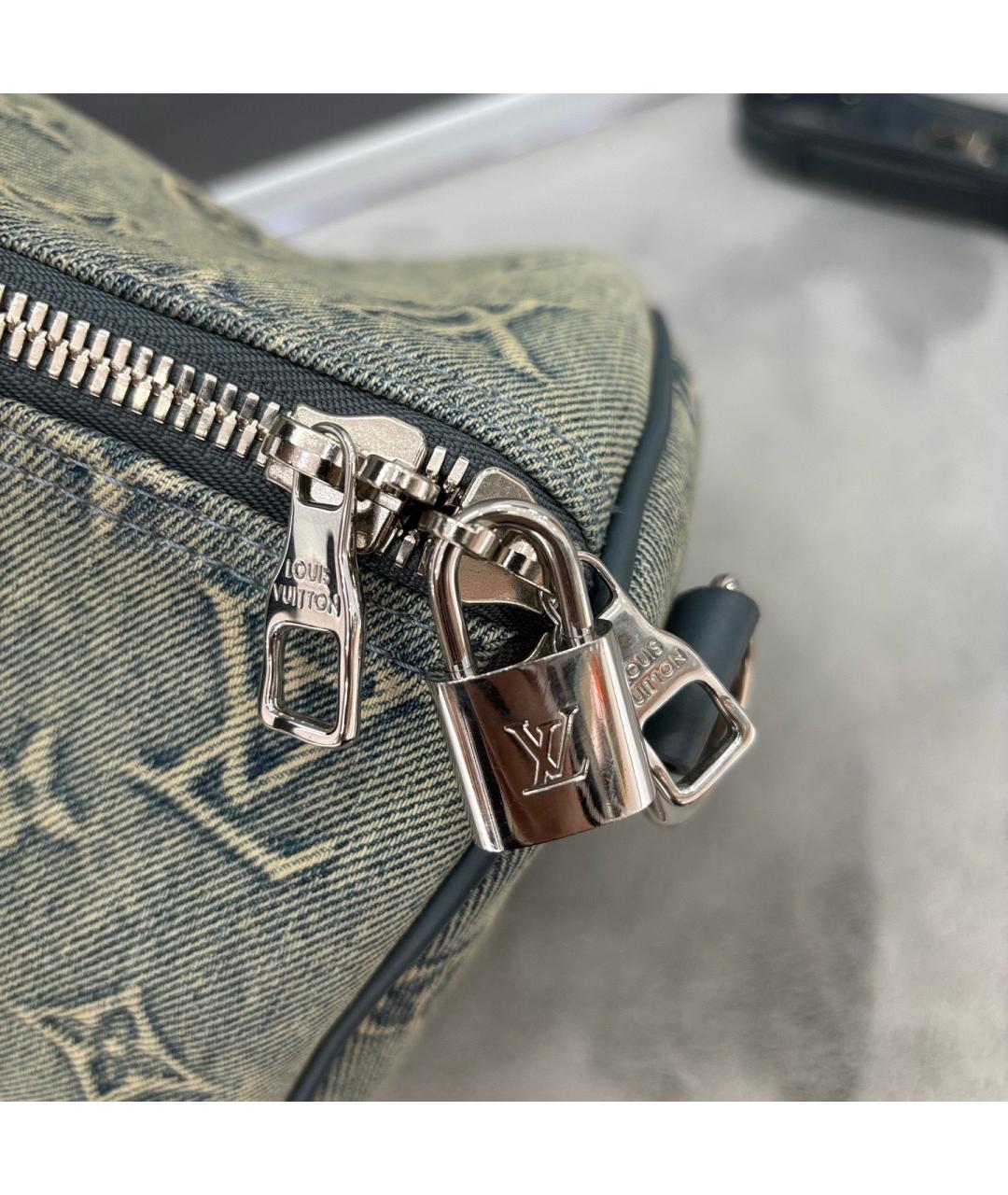 LOUIS VUITTON Синяя деним сумка тоут, фото 6