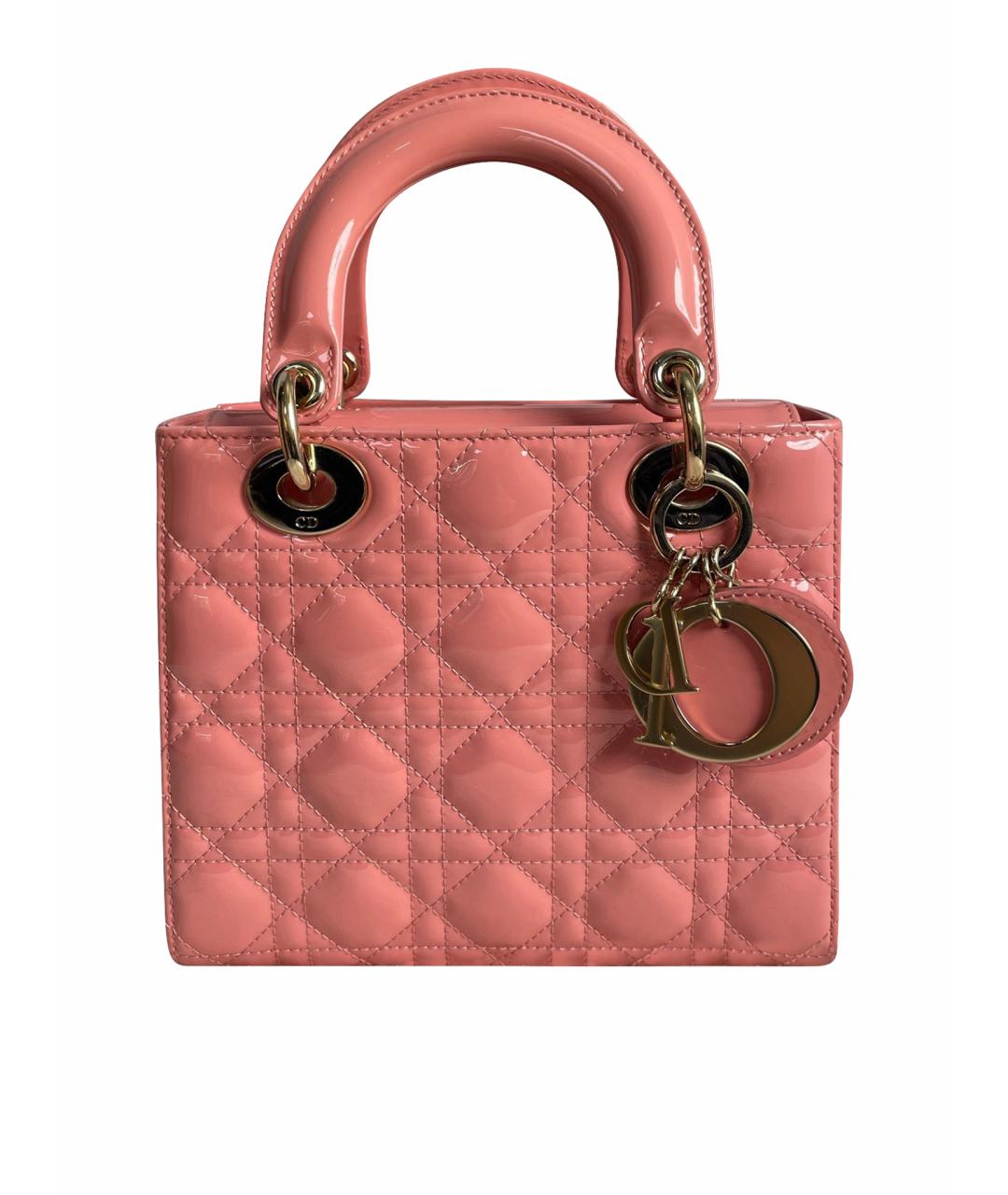 CHRISTIAN DIOR Розовая сумка тоут из лакированной кожи, фото 1