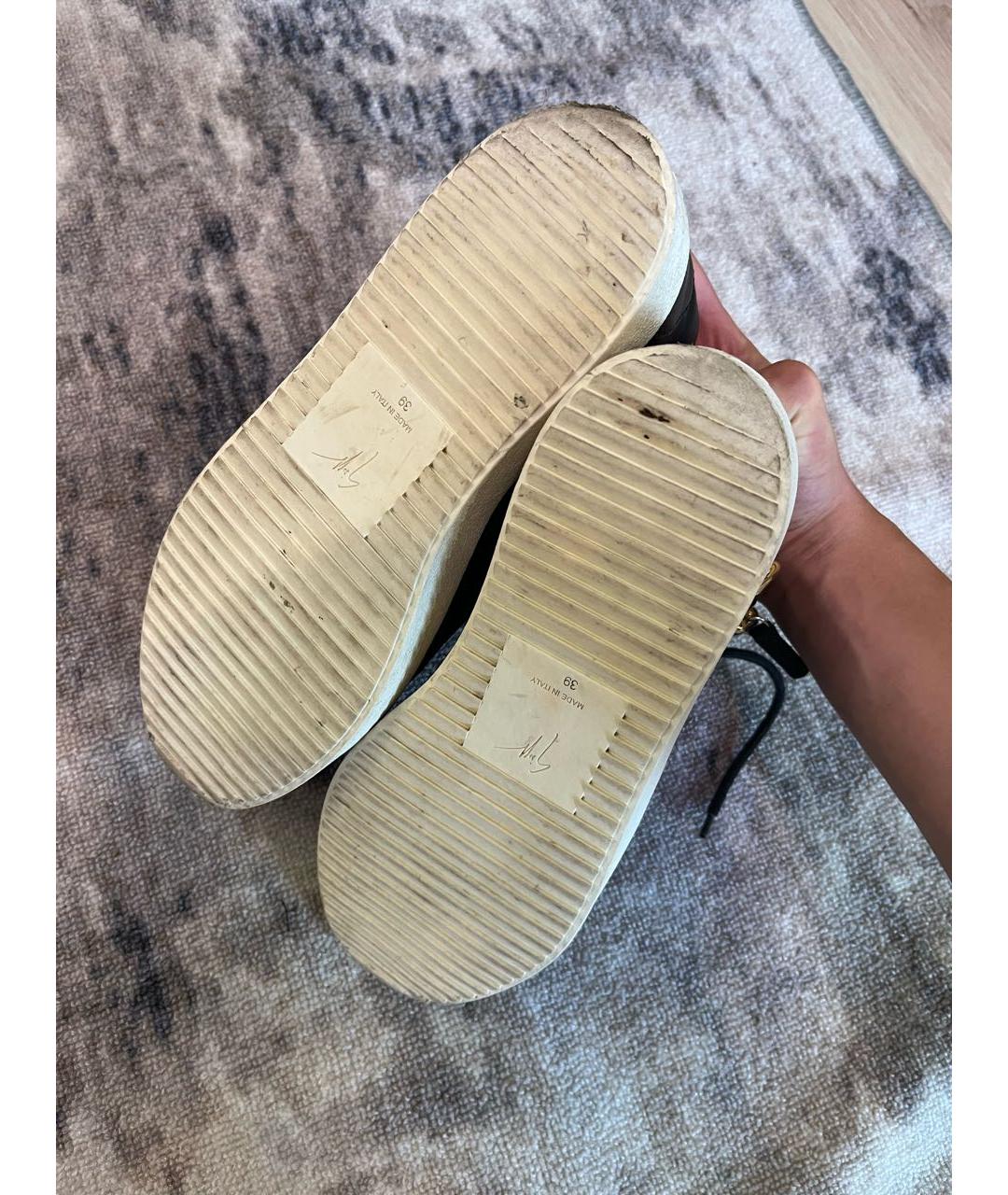 GIUSEPPE ZANOTTI DESIGN Черные высокие кроссовки / кеды из искусственной кожи, фото 8