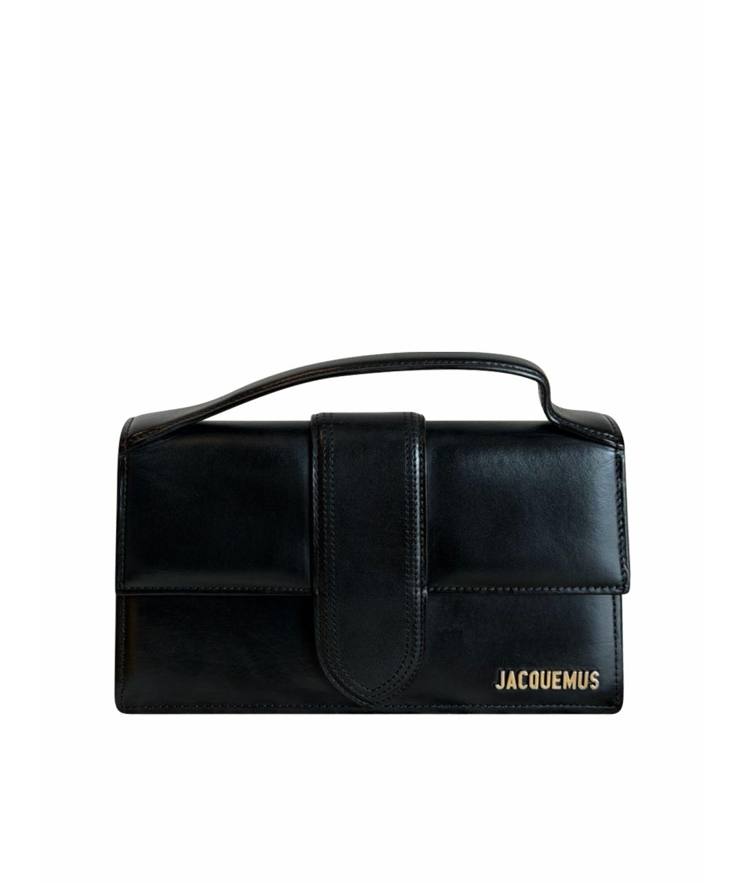 JACQUEMUS Черная кожаная сумка через плечо, фото 7