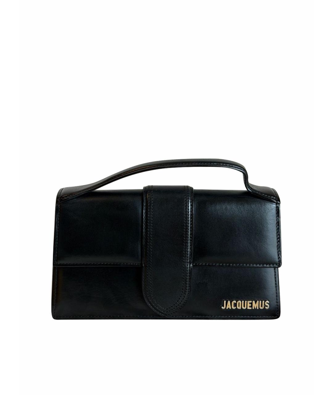 JACQUEMUS Черная кожаная сумка через плечо, фото 1