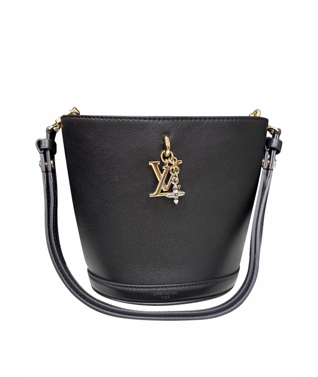 LOUIS VUITTON Черная кожаная сумка тоут, фото 9
