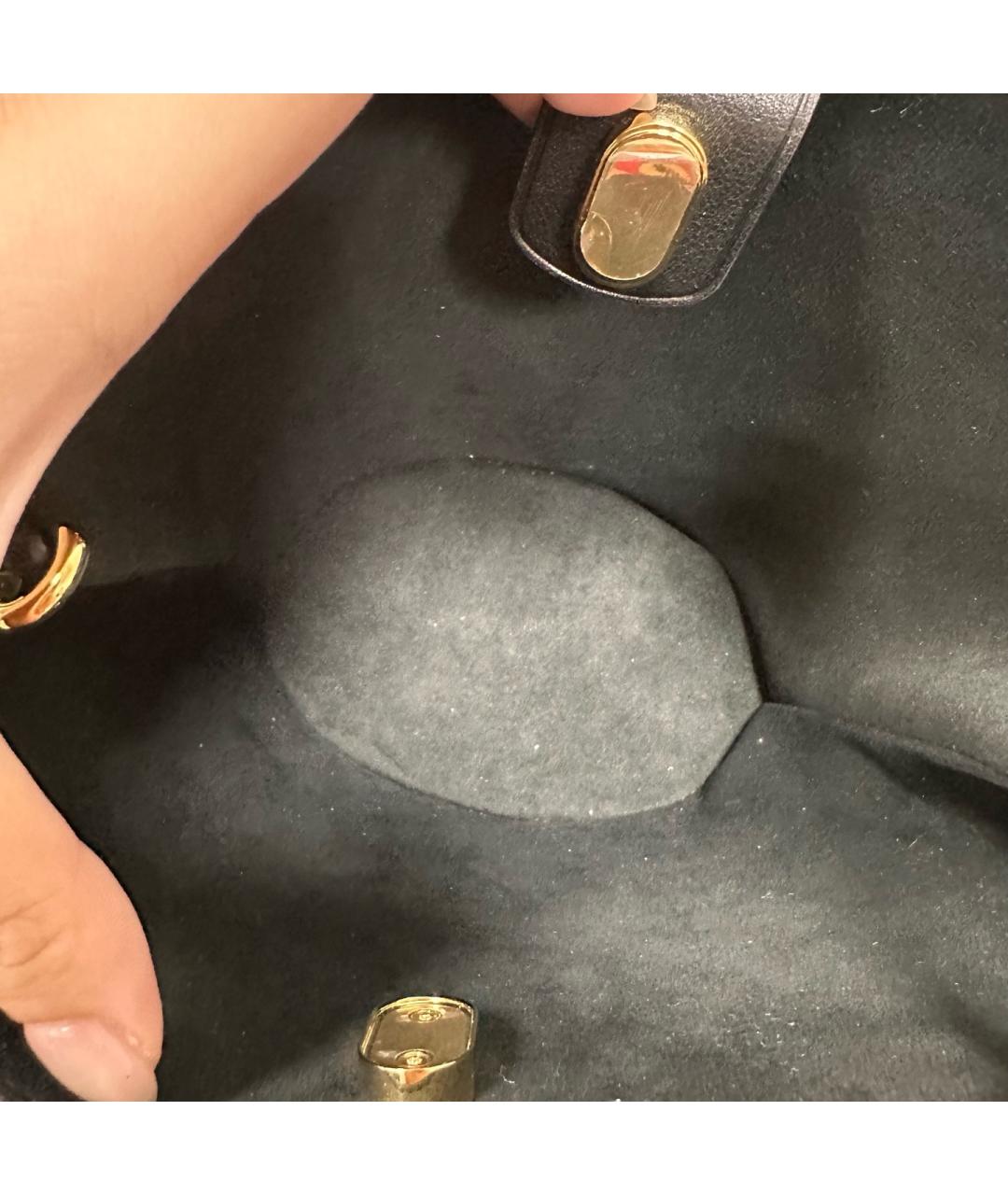 LOUIS VUITTON Черная кожаная сумка тоут, фото 6
