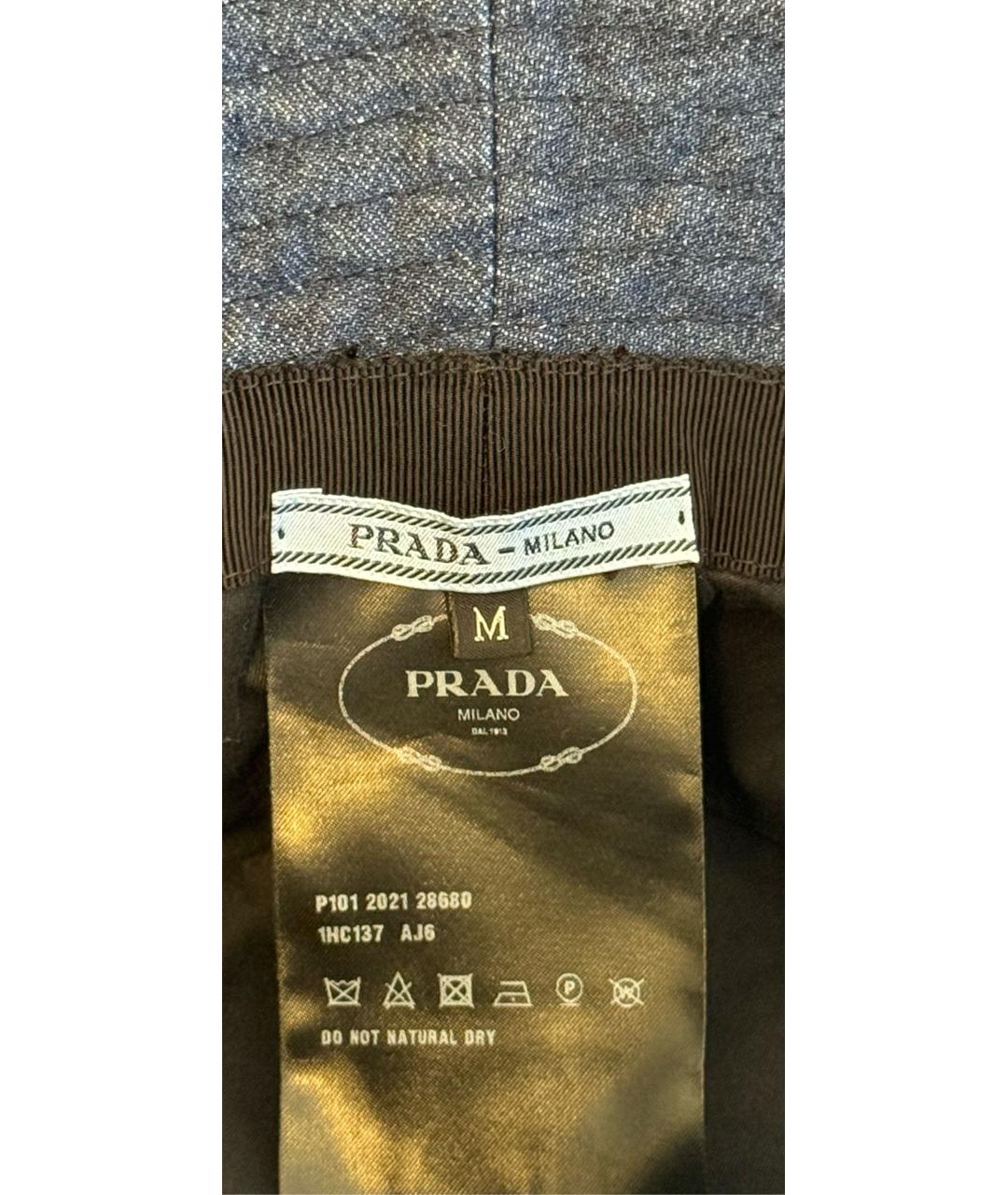 PRADA Темно-синяя хлопковая панама, фото 7