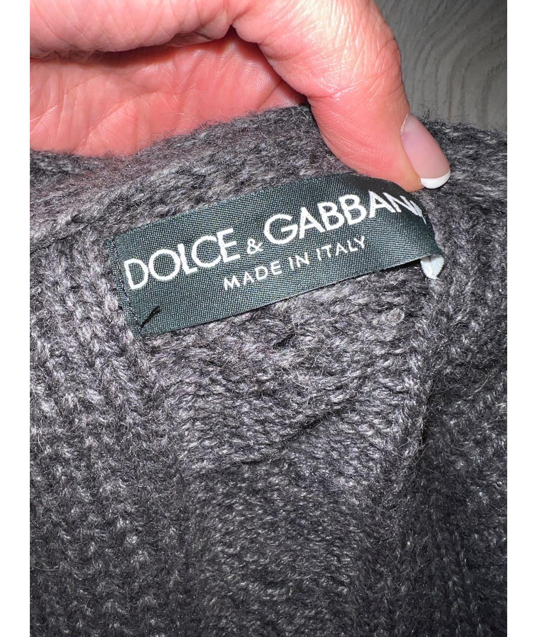 DOLCE&GABBANA Серое шерстяное пальто, фото 4