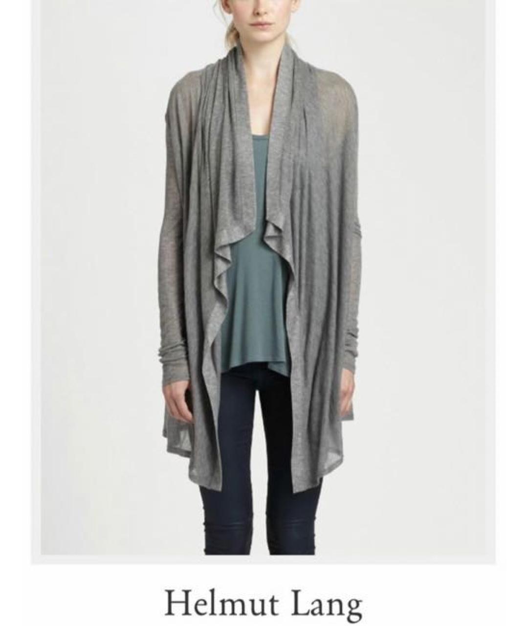 HELMUT LANG Серый модальный кардиган, фото 6