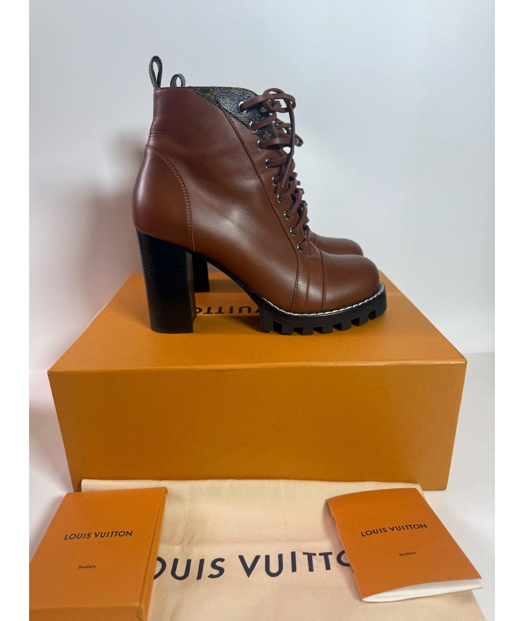 LOUIS VUITTON Коричневые кожаные полусапоги, фото 5