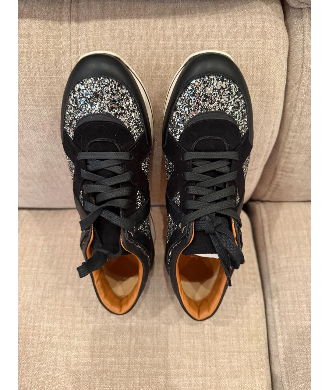 JIMMY CHOO Черные кожаные кроссовки, фото 3