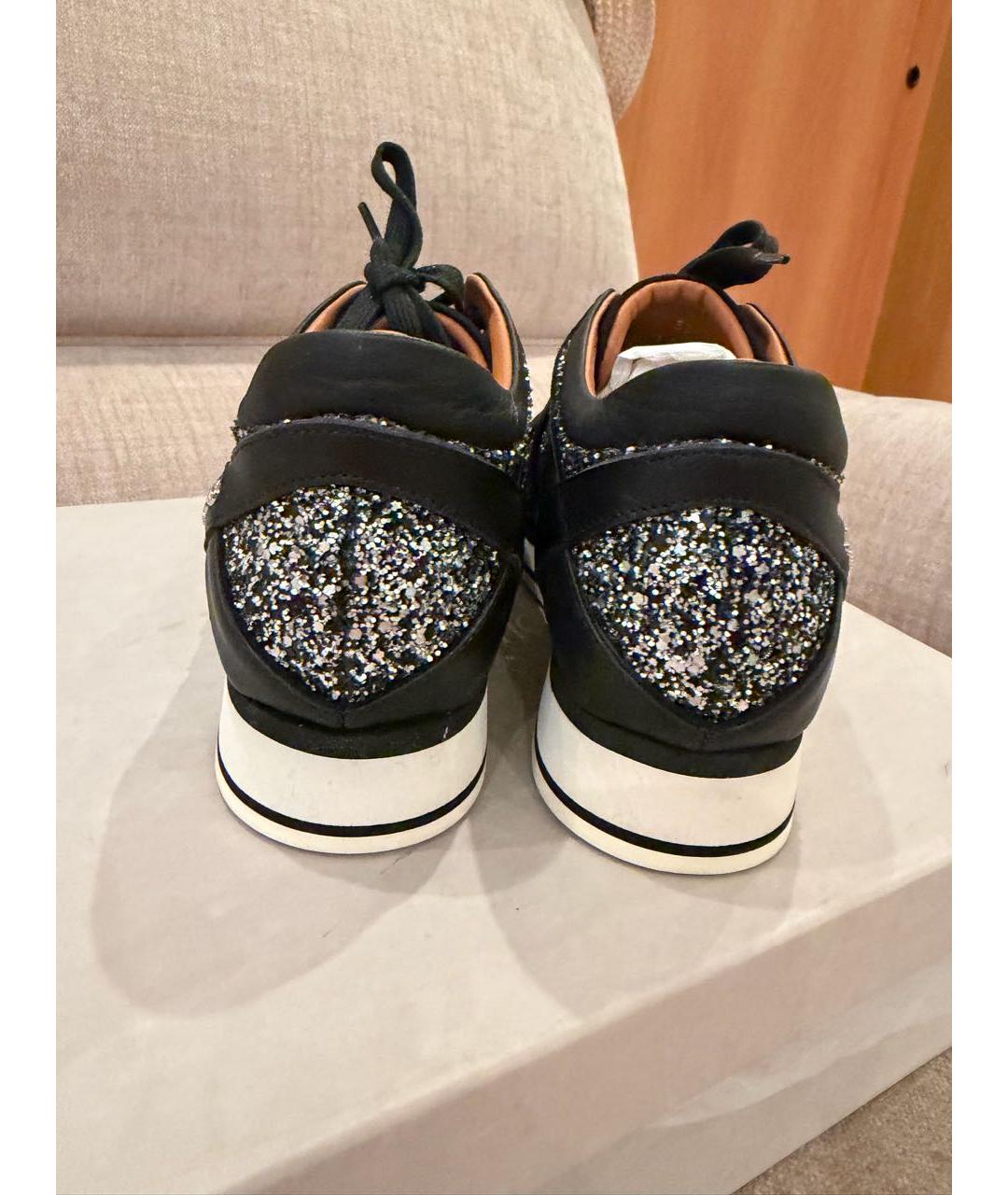 JIMMY CHOO Черные кожаные кроссовки, фото 4