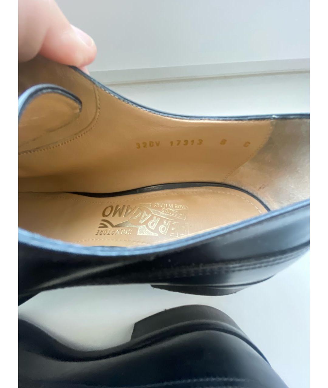 FERRAGAMO Черные кожаные брогги и оксфорды, фото 6