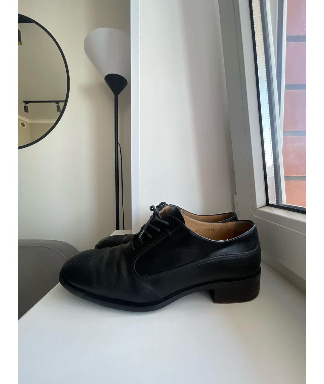 FERRAGAMO Черные кожаные брогги и оксфорды, фото 9