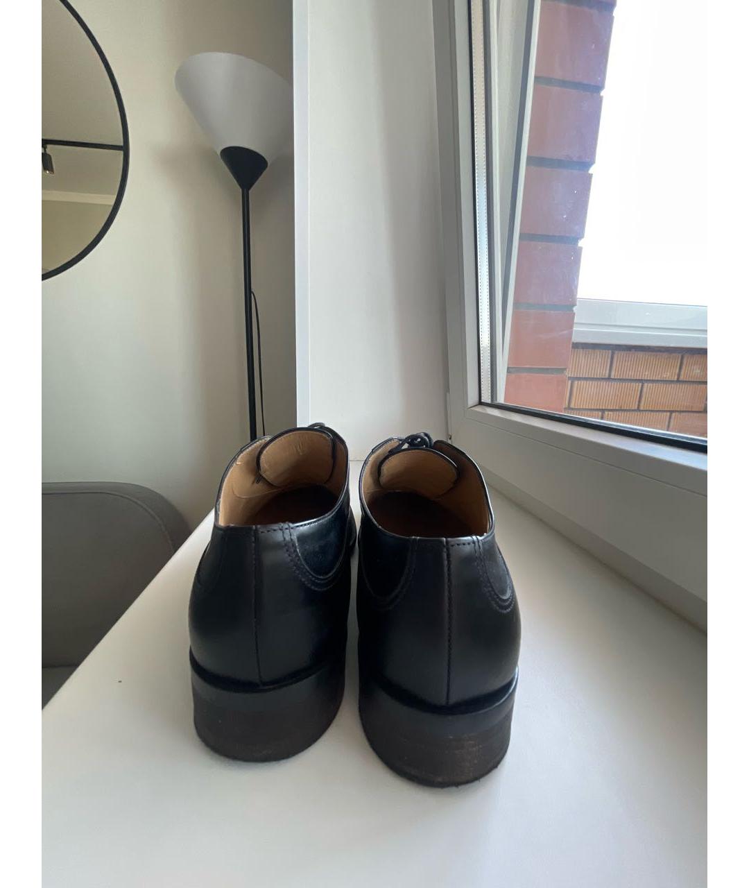 FERRAGAMO Черные кожаные брогги и оксфорды, фото 4