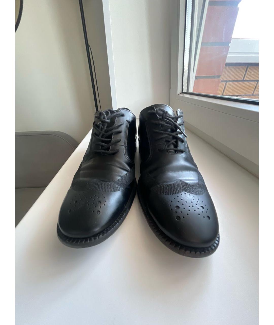 FERRAGAMO Черные кожаные брогги и оксфорды, фото 2