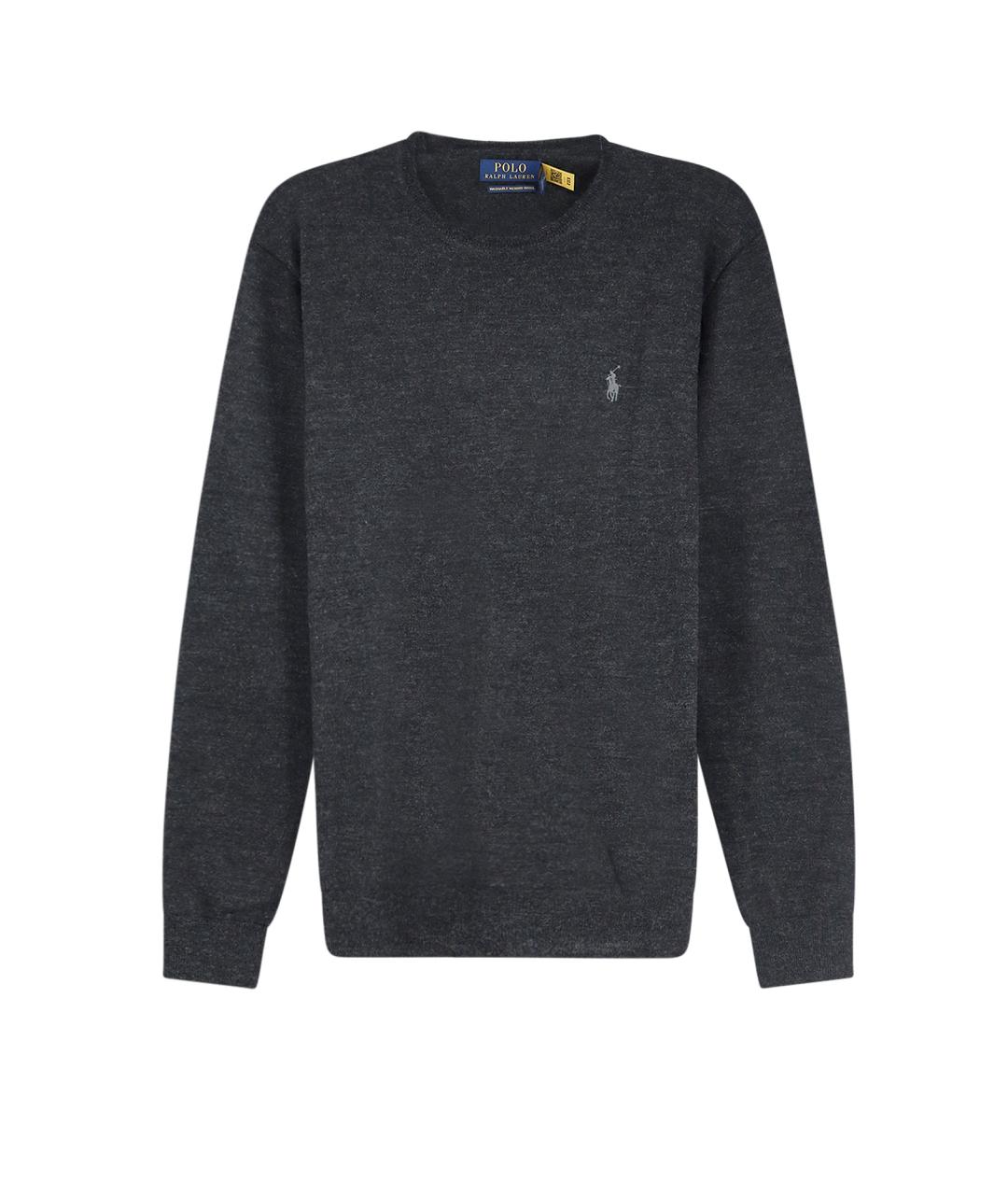 POLO RALPH LAUREN Антрацитовый шерстяной джемпер / свитер, фото 1