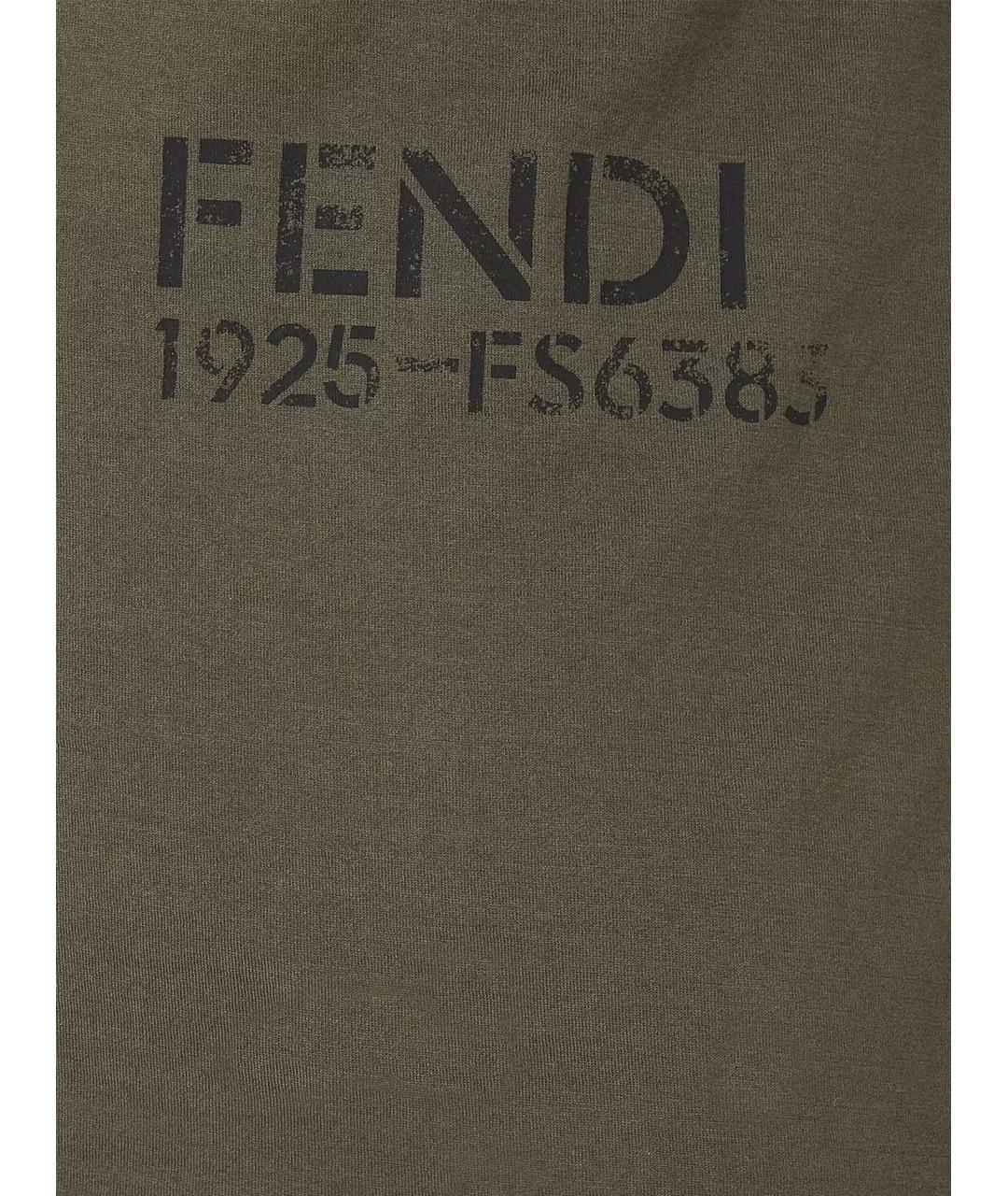 FENDI Зеленая хлопковая футболка, фото 3