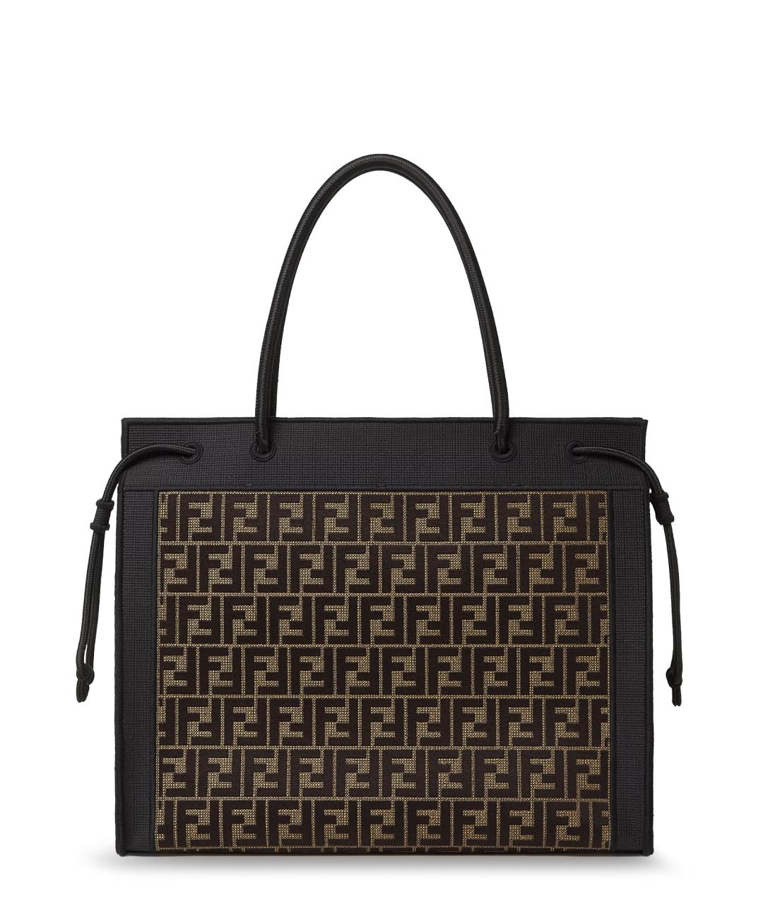 FENDI Коричневая сумка тоут из канвы, фото 2