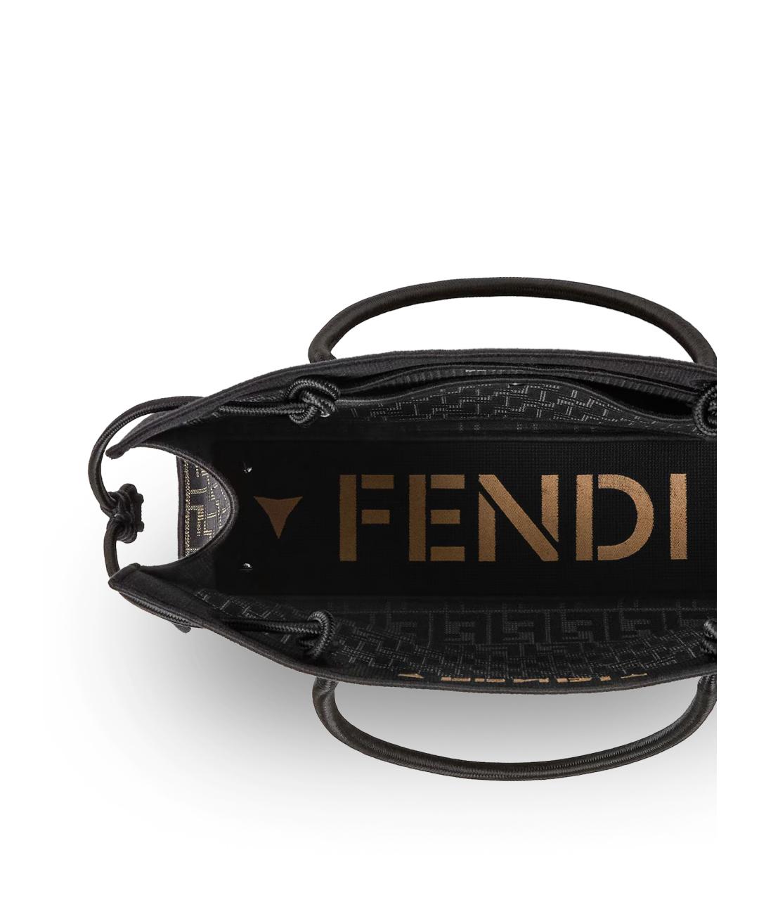 FENDI Коричневая сумка тоут из канвы, фото 4