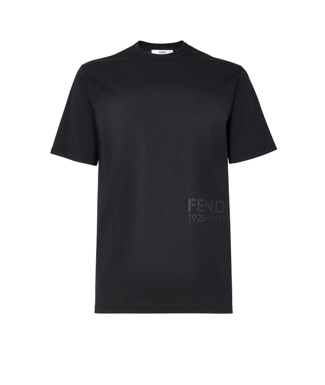 FENDI Черная хлопковая футболка, фото 1