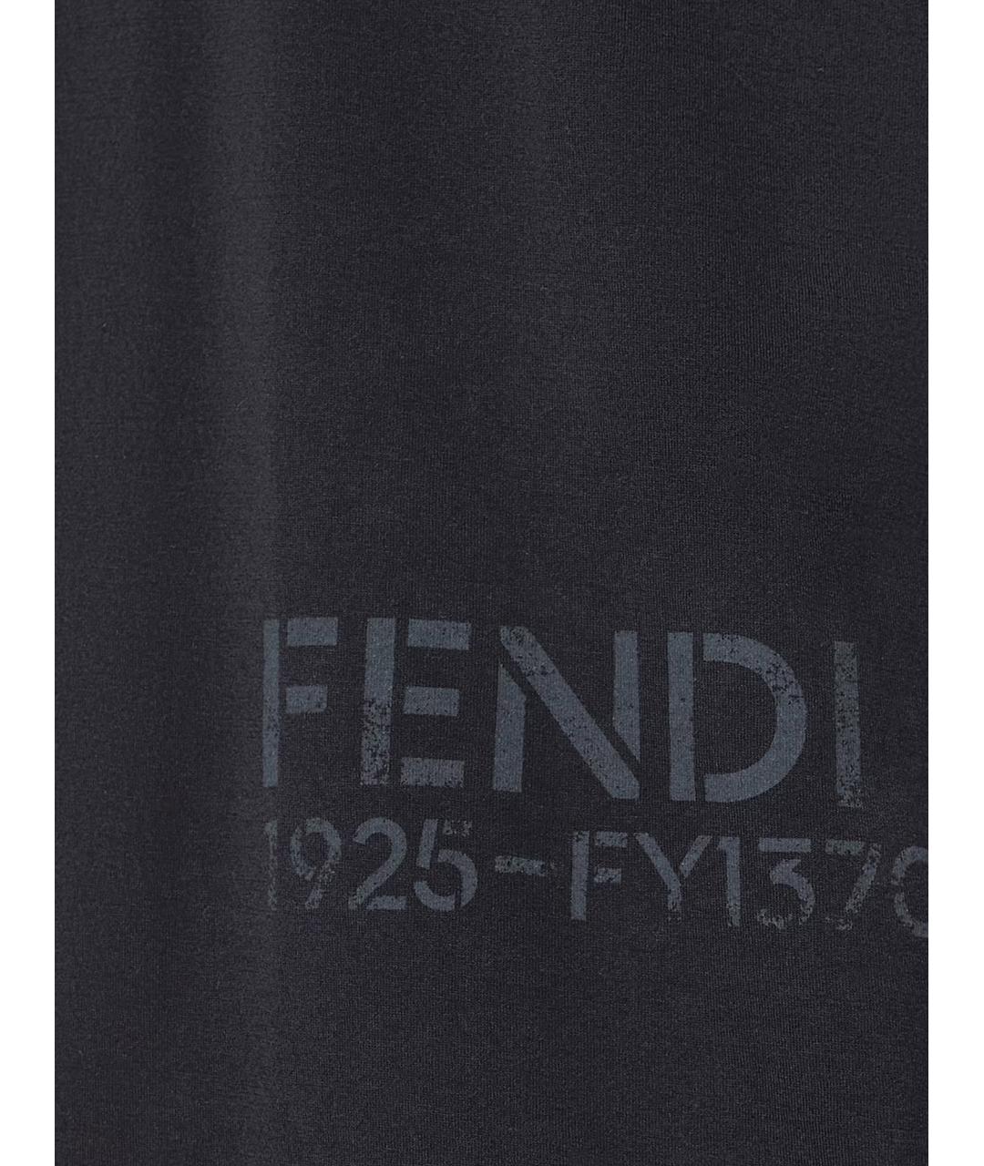 FENDI Черная хлопковая футболка, фото 3
