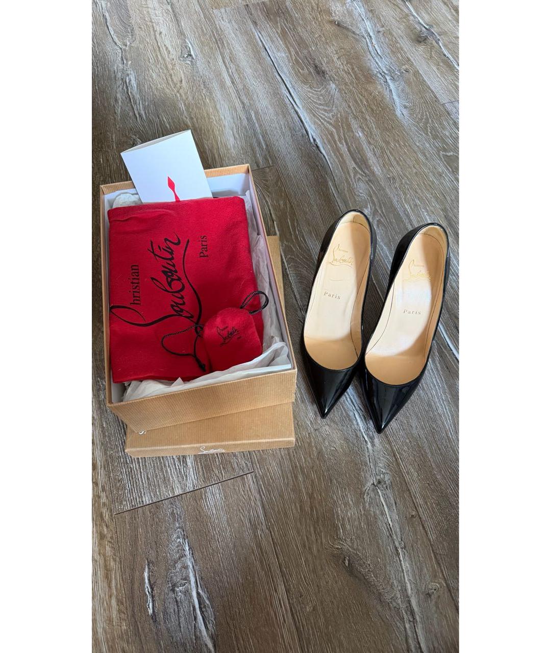 CHRISTIAN LOUBOUTIN Черные туфли из лакированной кожи, фото 5