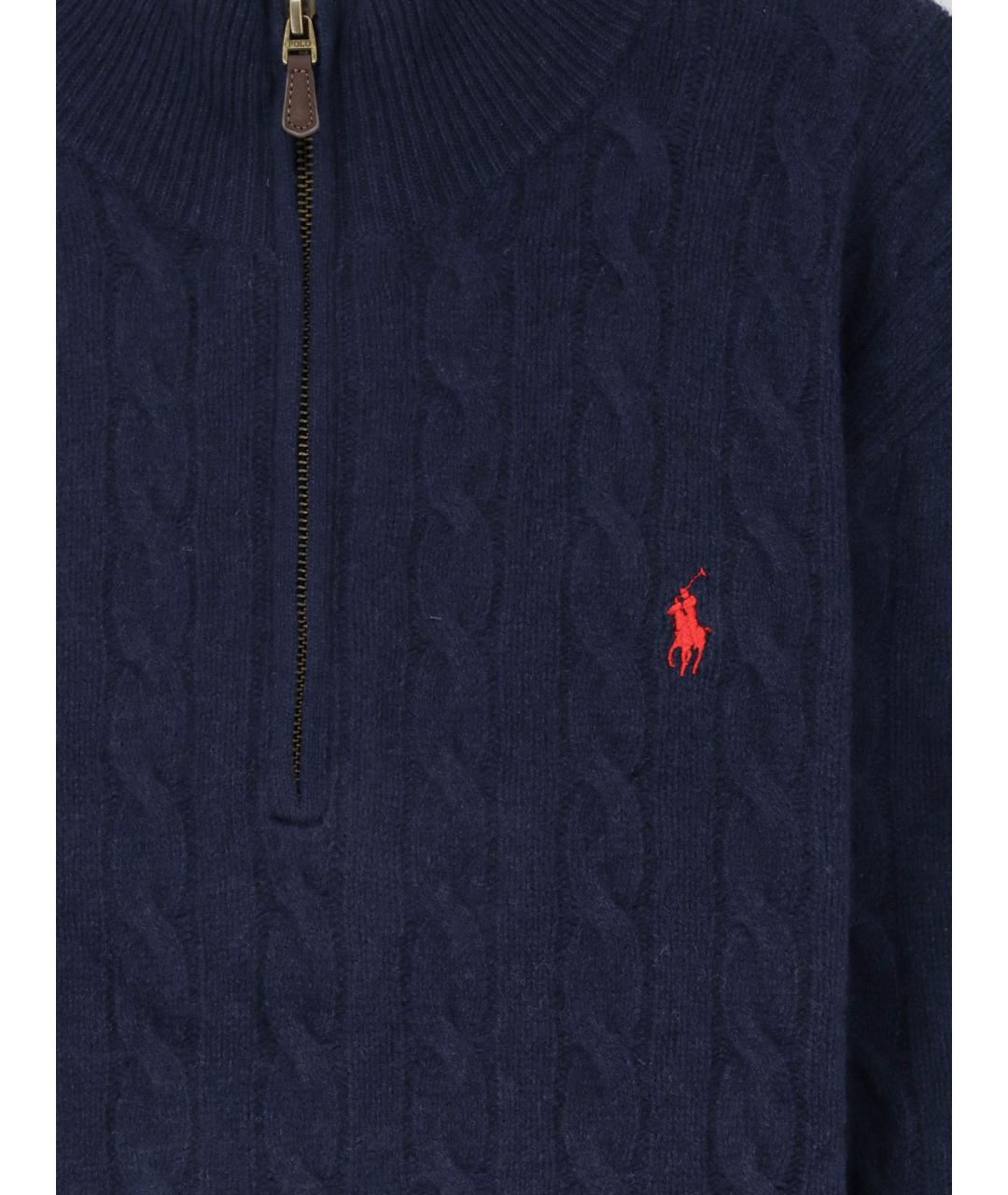 POLO RALPH LAUREN Темно-синий шерстяной джемпер / свитер, фото 3
