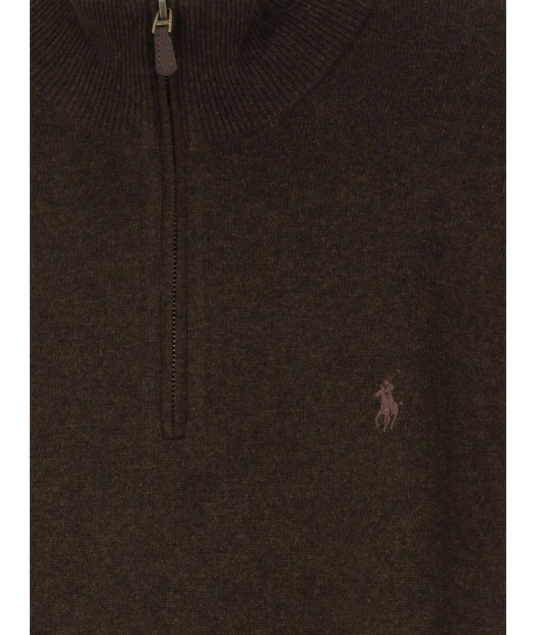 POLO RALPH LAUREN Коричневый шерстяной джемпер / свитер, фото 3