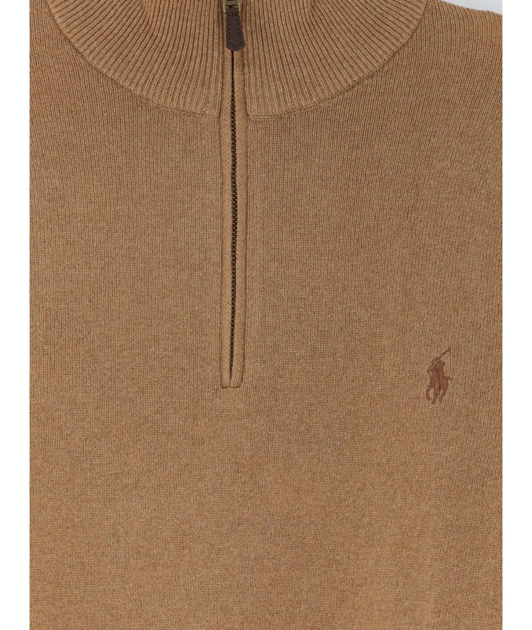 POLO RALPH LAUREN Коричневый шерстяной джемпер / свитер, фото 3