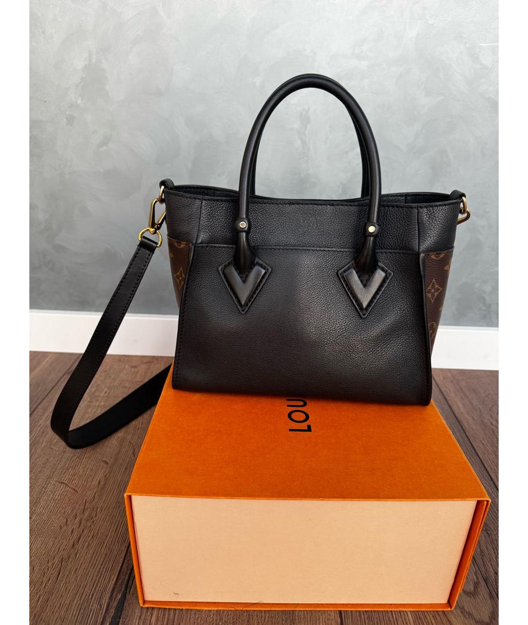 LOUIS VUITTON Черная кожаная сумка через плечо, фото 2
