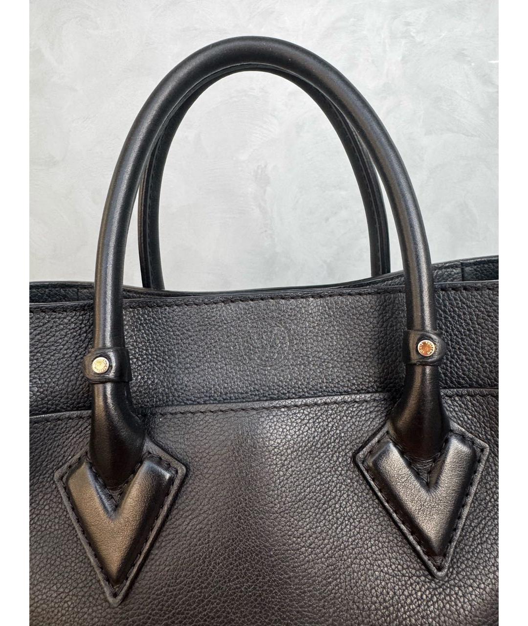 LOUIS VUITTON Черная кожаная сумка через плечо, фото 3