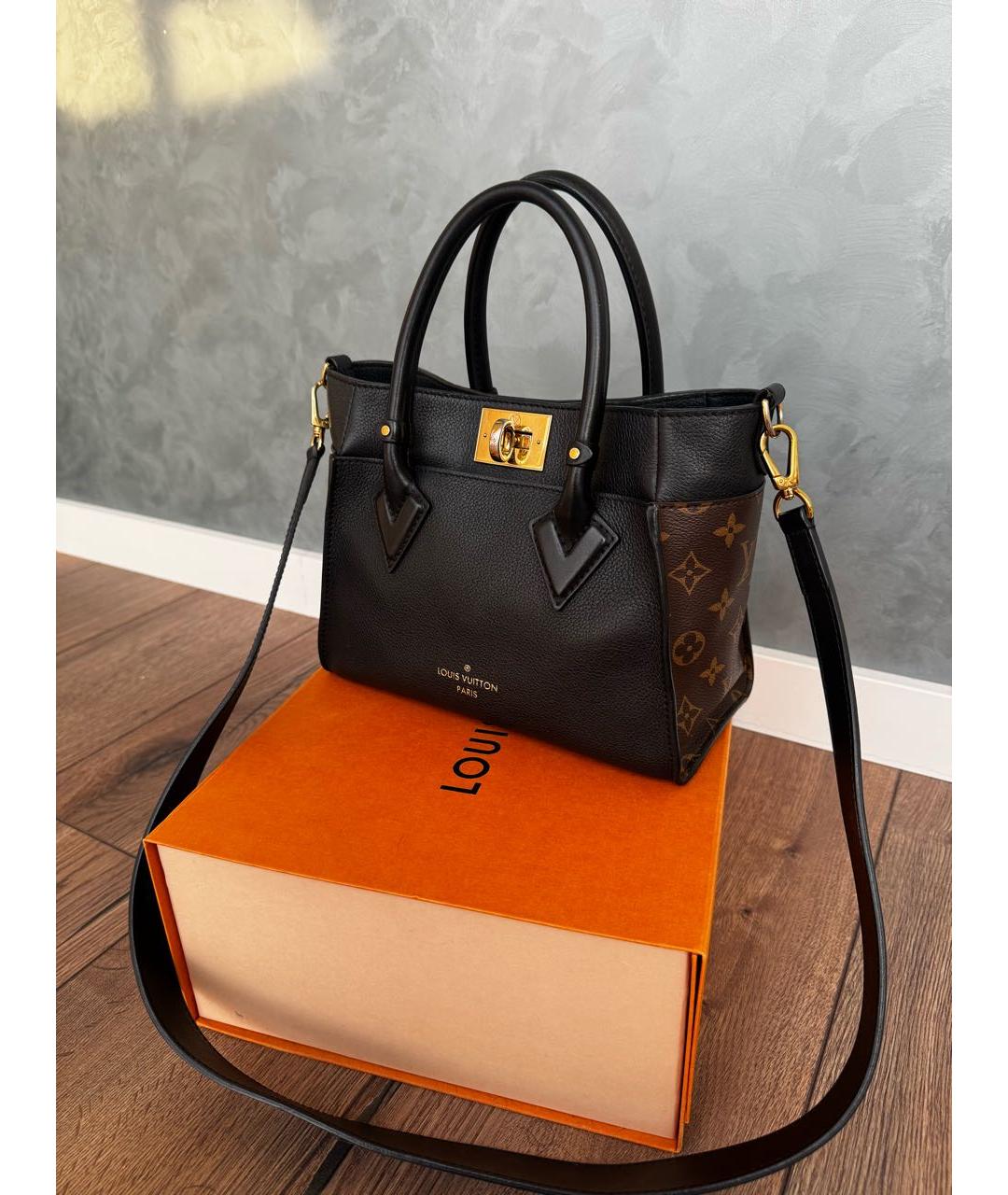 LOUIS VUITTON Черная кожаная сумка через плечо, фото 7