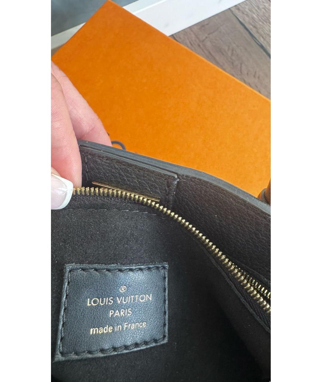 LOUIS VUITTON Черная кожаная сумка через плечо, фото 4