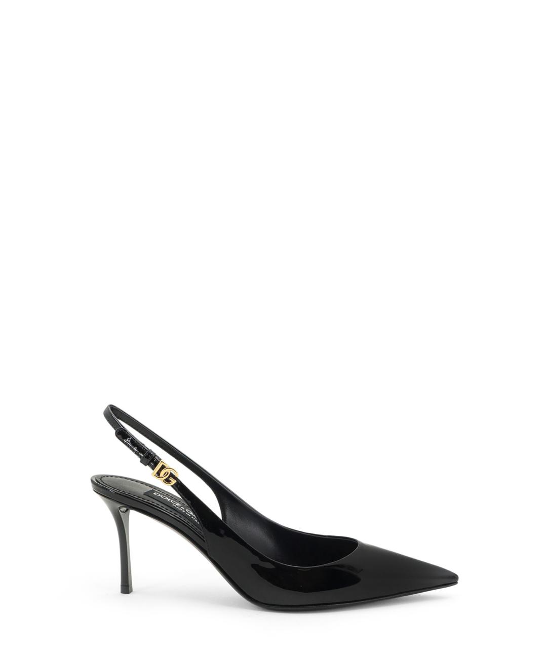 DOLCE&GABBANA Черные кожаные туфли, фото 1