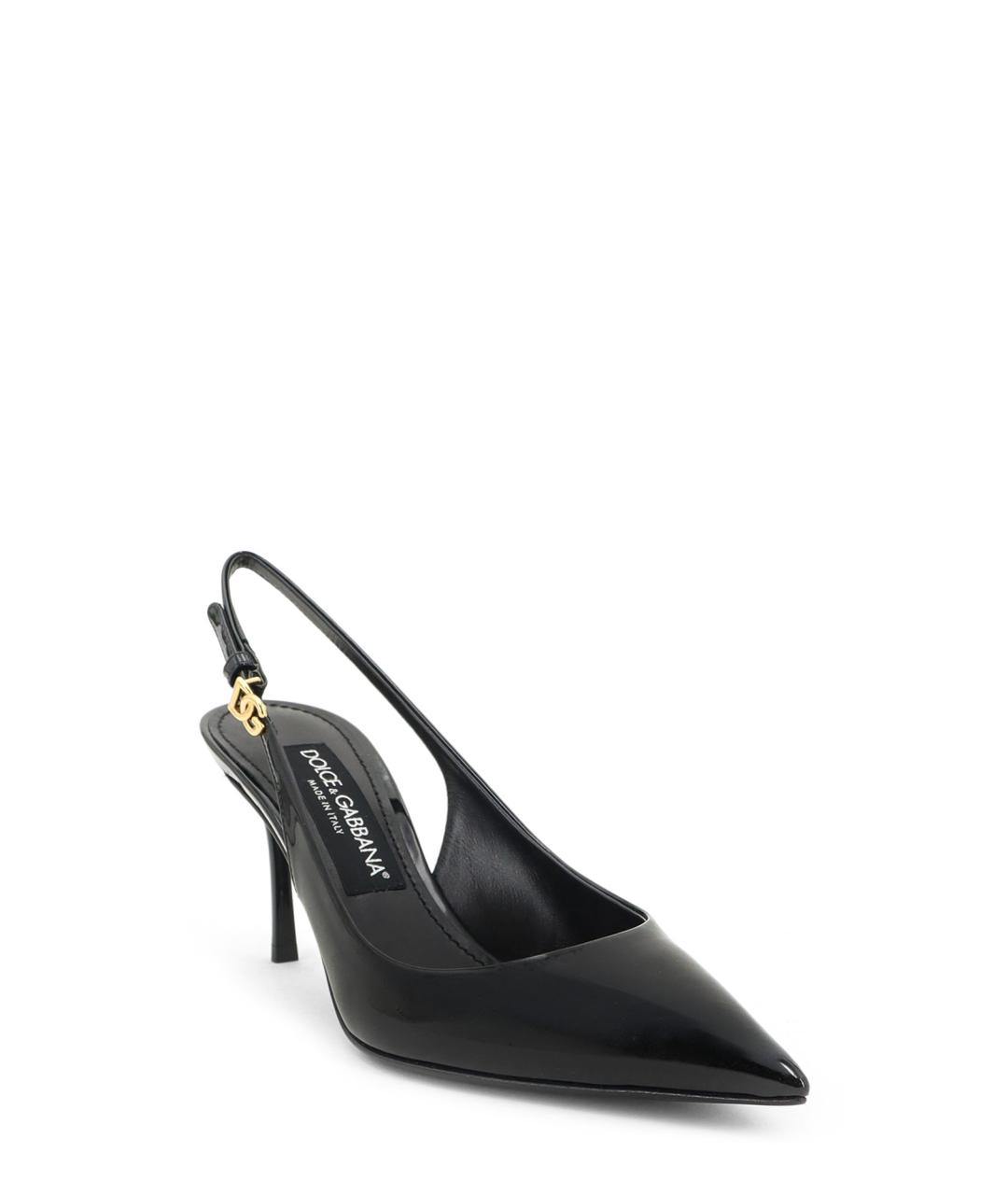DOLCE&GABBANA Черные кожаные туфли, фото 2