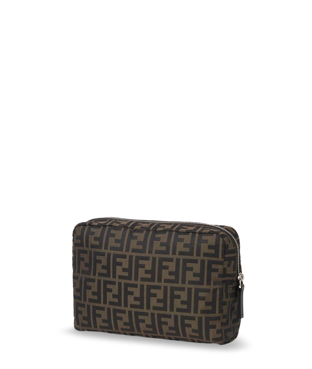 FENDI Коричневая тканевая барсетка, фото 3