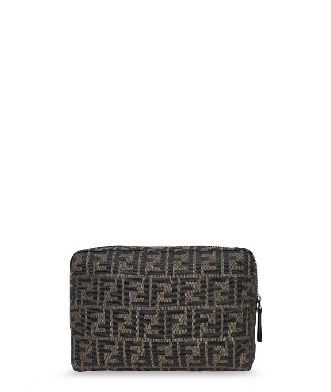 FENDI Коричневая тканевая барсетка, фото 2