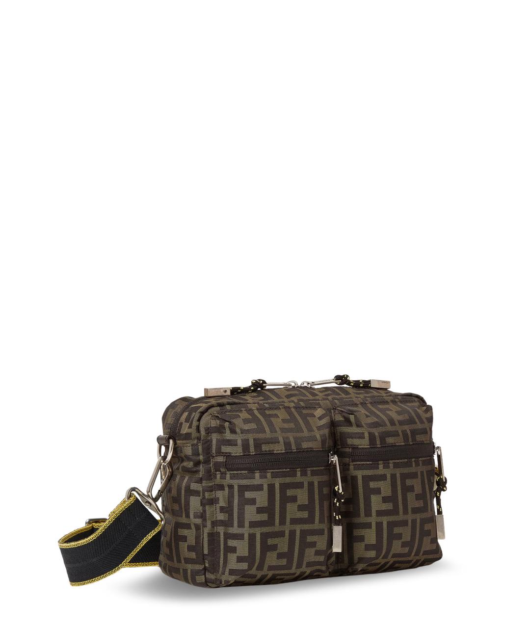 FENDI Коричневая синтетическая сумка на плечо, фото 3