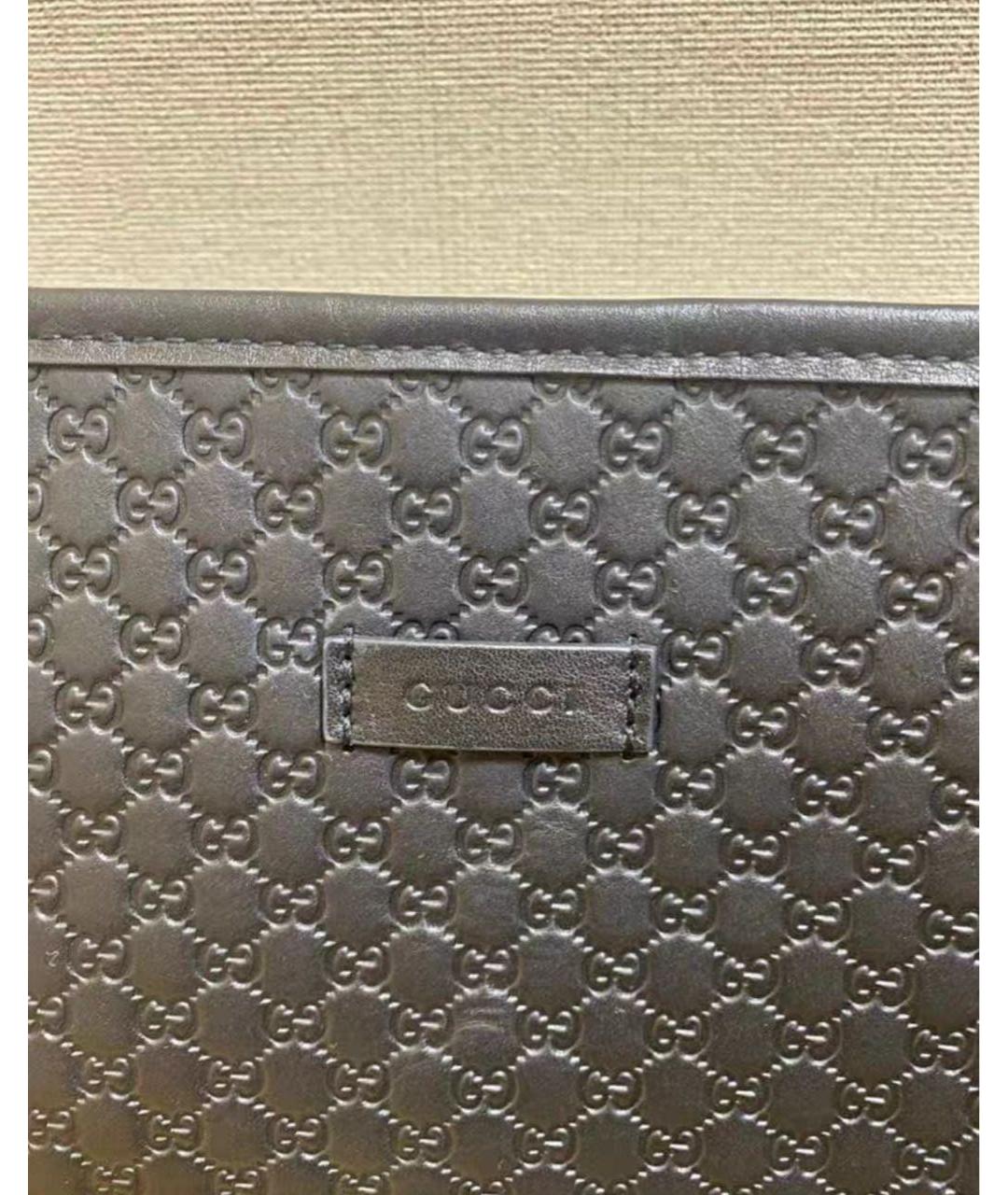 GUCCI Черная кожаная сумка тоут, фото 3