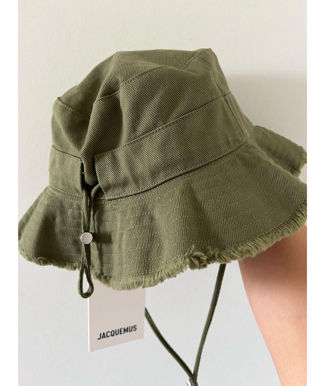 JACQUEMUS Хаки хлопковая панама, фото 2