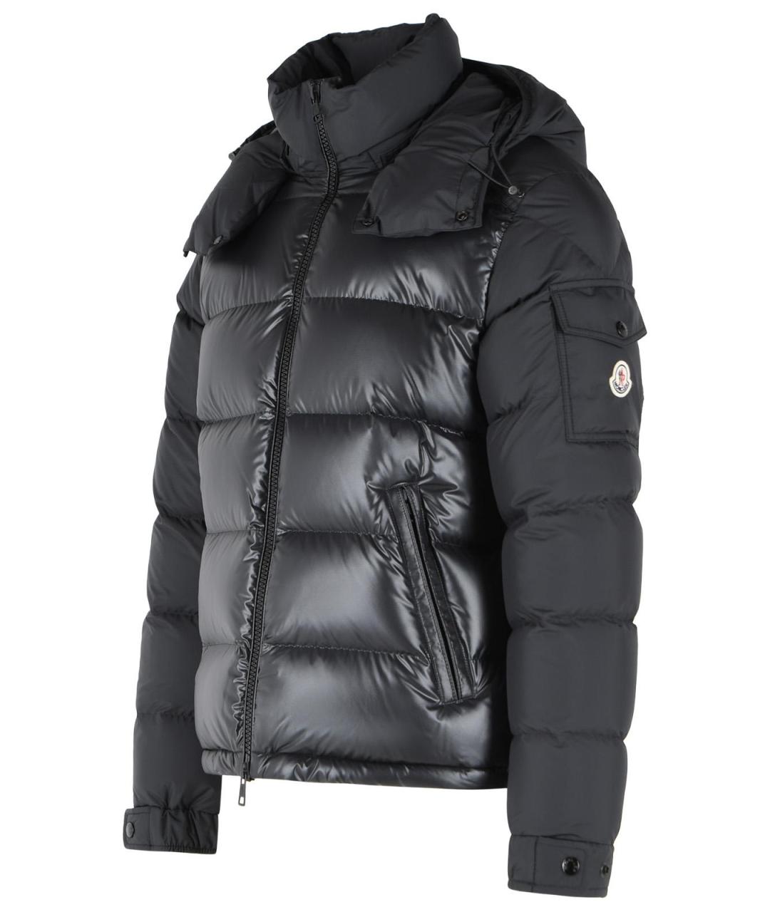 MONCLER Черный полиэстеровый пуховик, фото 2