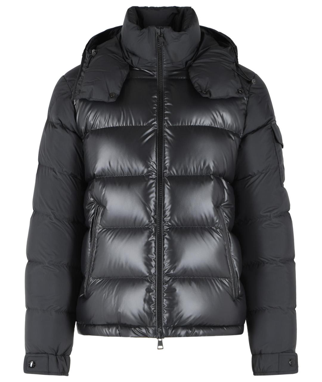 MONCLER Черный полиэстеровый пуховик, фото 1
