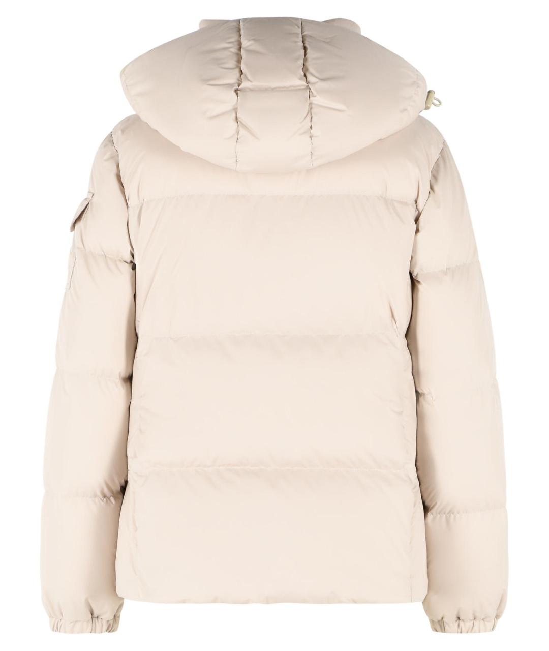 MONCLER Бежевый полиэстеровый пуховик, фото 3